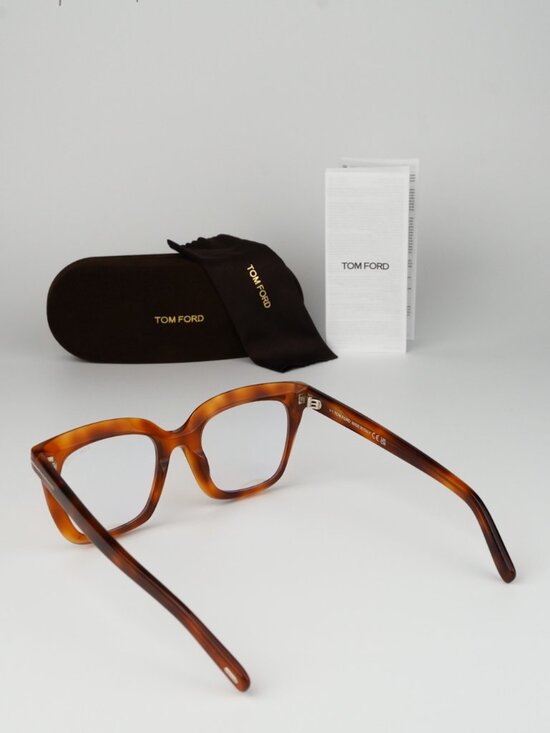 Tom Ford Women Eyeglasses Blonde Havana Square FT5880-B 053 NEW AUTHENTIC main image 5